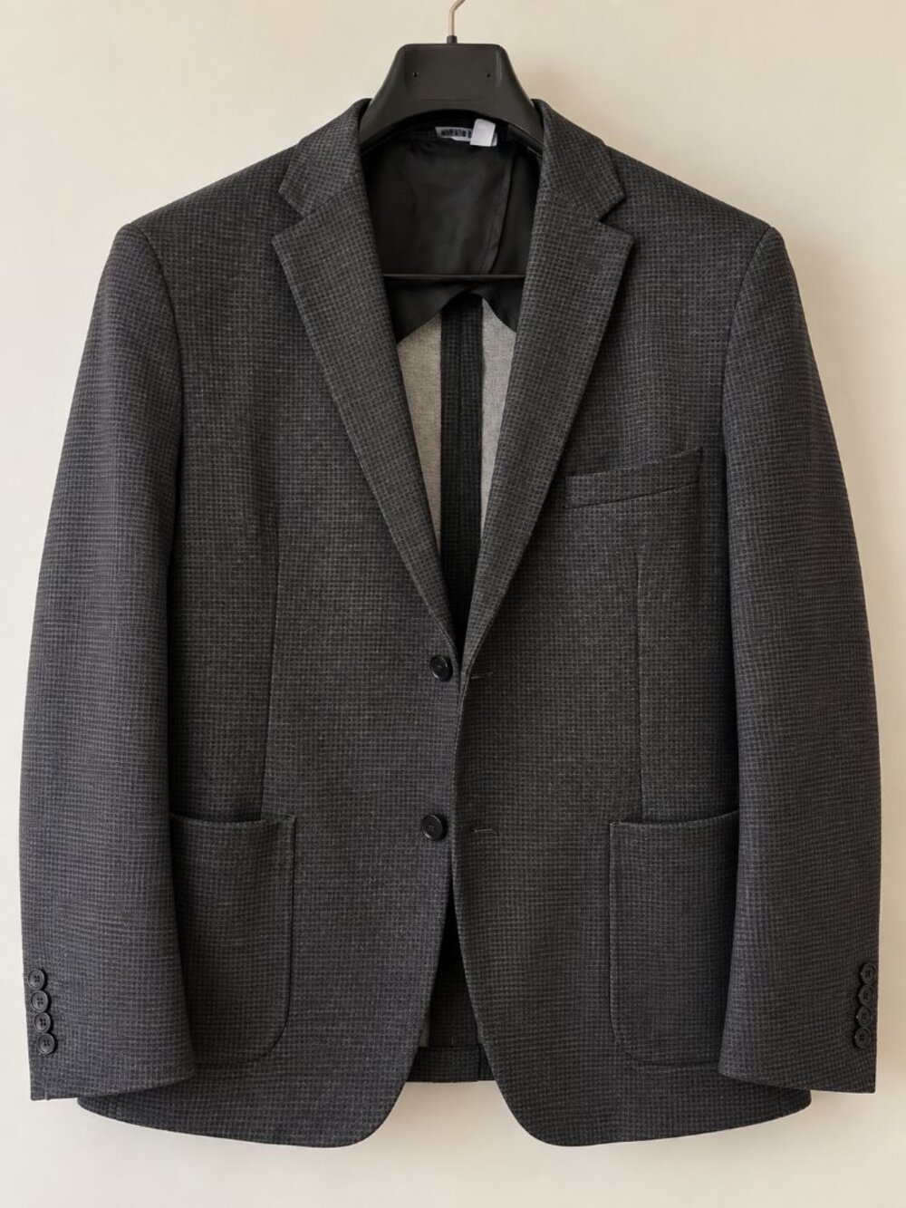 Hörst Men’s Charcoal Grey Patterned Blazer Sport Coat – Size 48